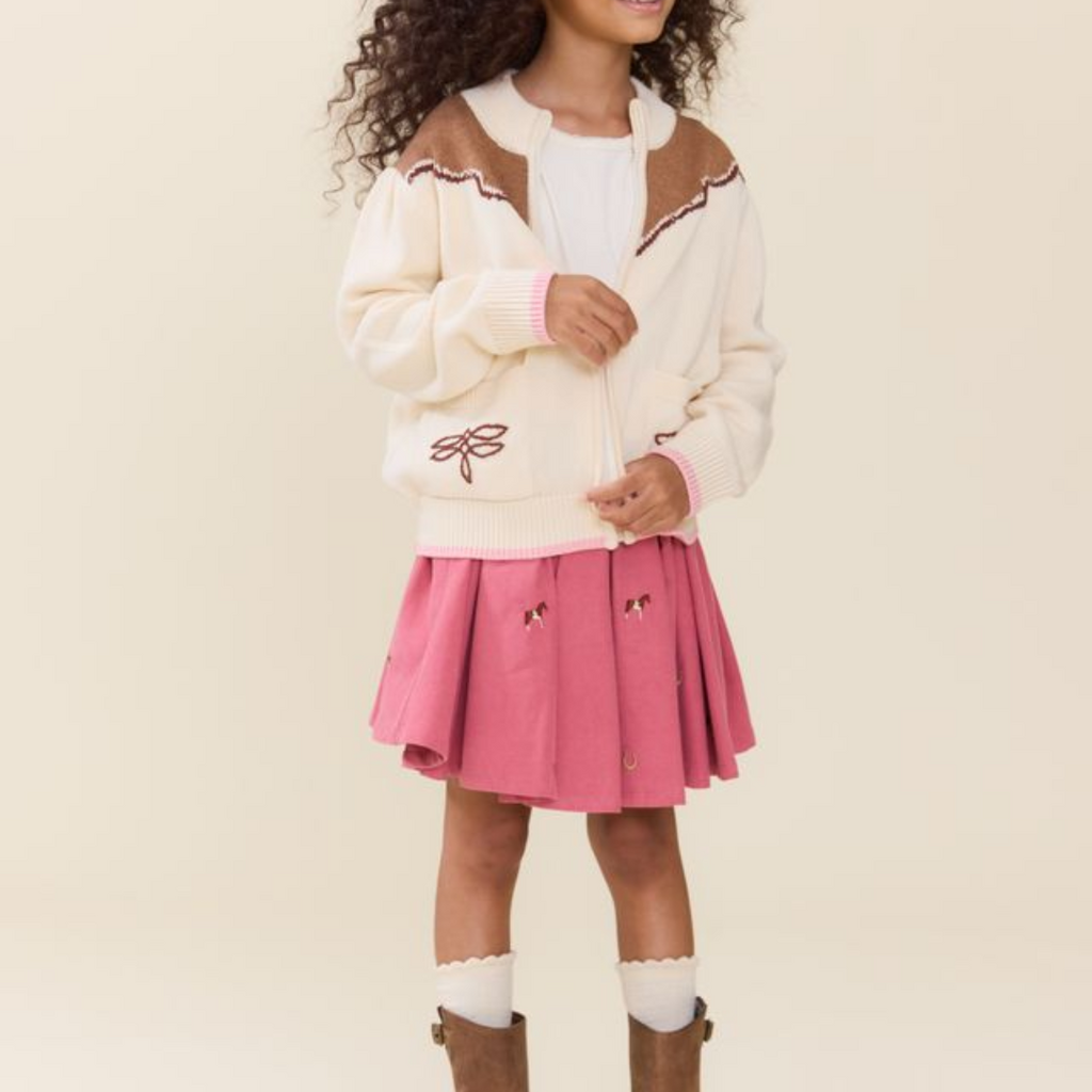 PINK CHICKEN Girls Gianna sSirt - Horse Embroidery