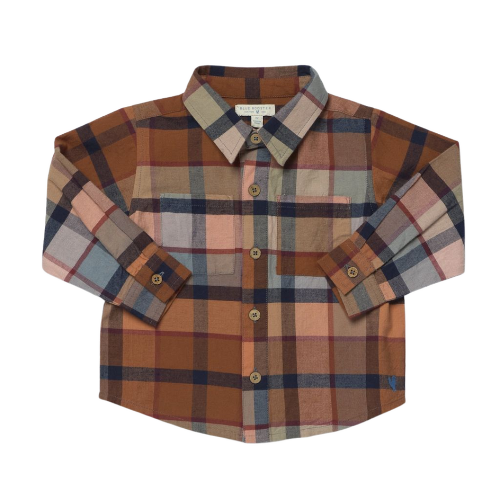 PINK CHICKEN Boys Long Sleeve Jack Shirt - Hayride Plaid