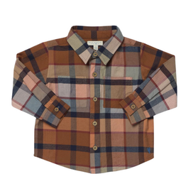 PINK CHICKEN Boys Long Sleeve Jack Shirt - Hayride Plaid