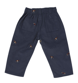 PINK CHICKEN Boys Jackson Pant - Navy Horse Embroidery