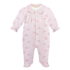 BABY CLUB CHIC Tiny Bunch of Roses Footie w/Round Collar