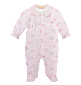 BABY CLUB CHIC Tiny Bunch of Roses Footie w/Round Collar
