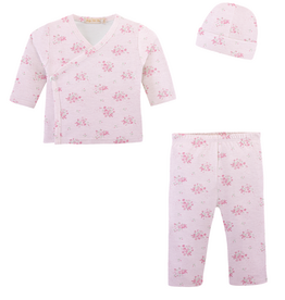 BABY CLUB CHIC Tiny Bunch of Roses Take Me Home w/Hat Set