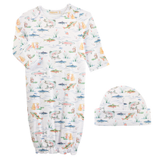 BABY CLUB CHIC Gone Fishing Gown & Hat Set
