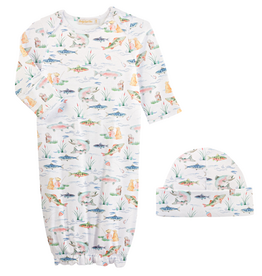BABY CLUB CHIC Gone Fishing Gown & Hat Set