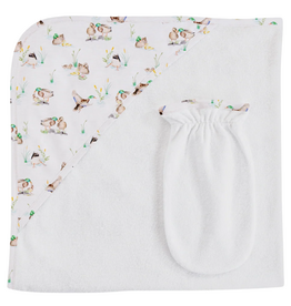 BABY CLUB CHIC Duck Pond Hooded Towel w/Mitt 31"X28"