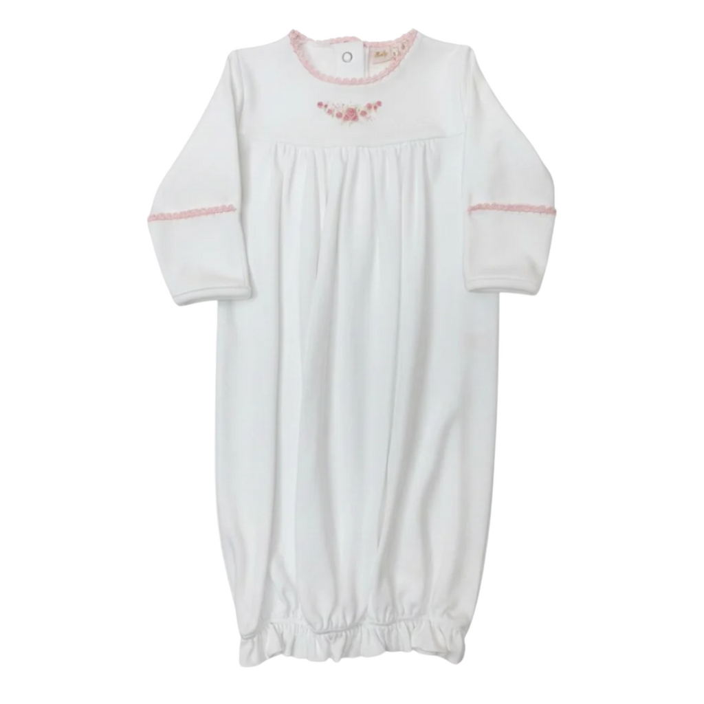 BABY CLUB CHIC Blossom Moon Emb Gown w/Crochet Trim-Pink