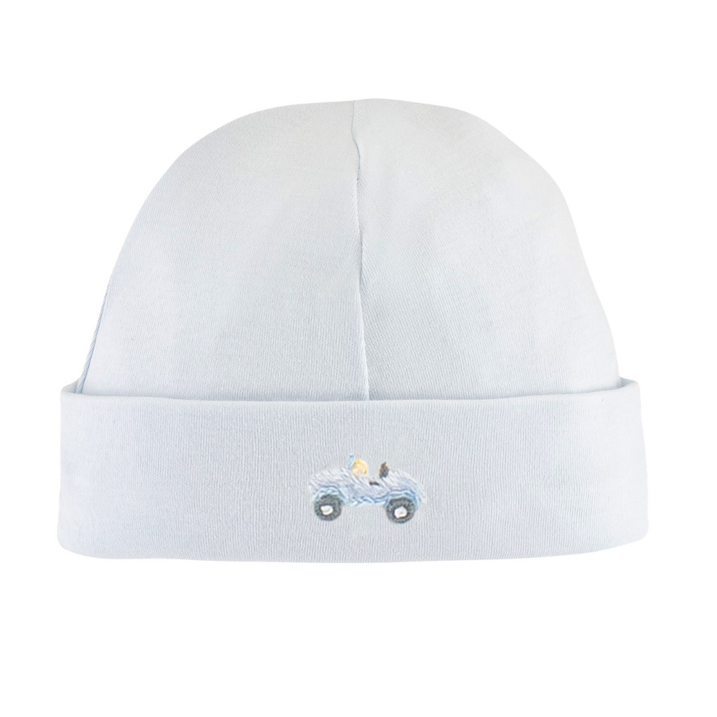 BABY CLUB CHIC Cars Emb Beanie Hat-Lt Blue