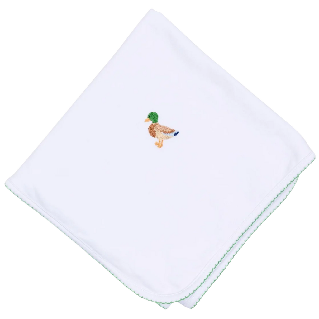 MAGNOLIA BABY Mallard Moments Hand-Embroidered Receiving Blanket