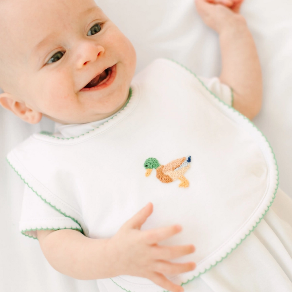 MAGNOLIA BABY Mallard Moments Hand-Embroidered Bib