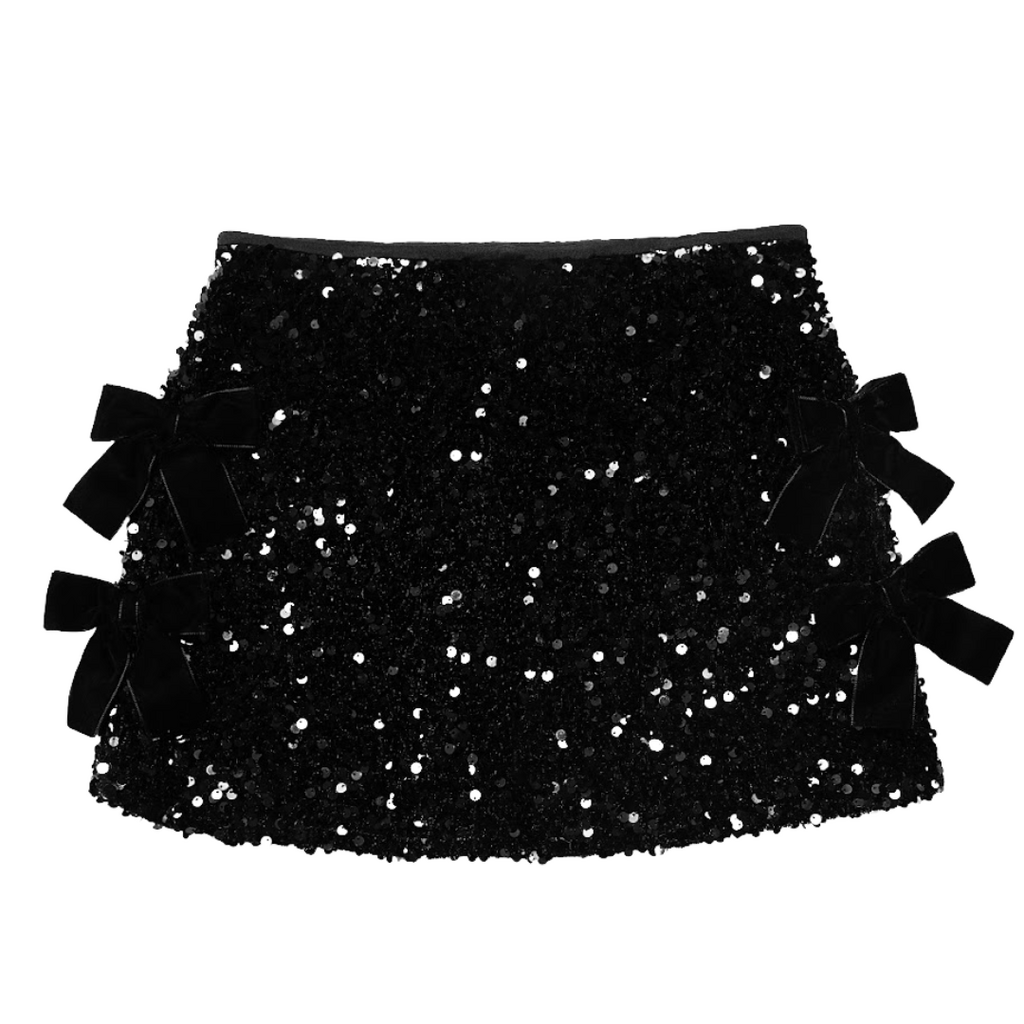 MIA NEW YORK Girls Black Sequin Skort