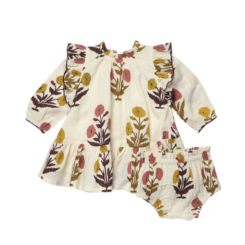 PINK CHICKEN baby girls harper dress set - harvest dandelion