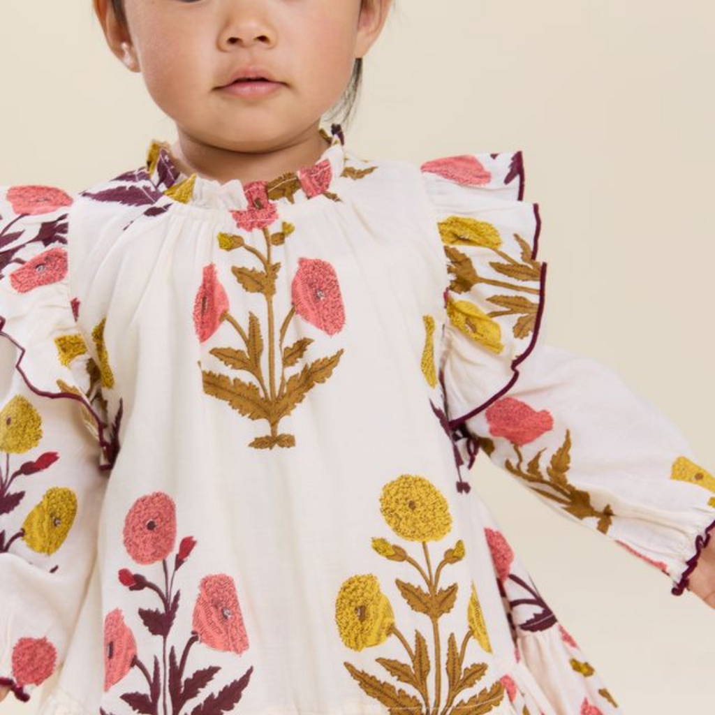 PINK CHICKEN baby girls harper dress set - harvest dandelion
