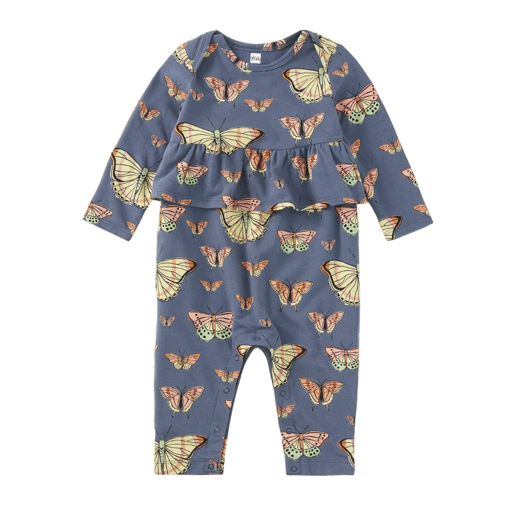 PRETTY PEPLUM BABY ROMPER-Skyfield Butterflies