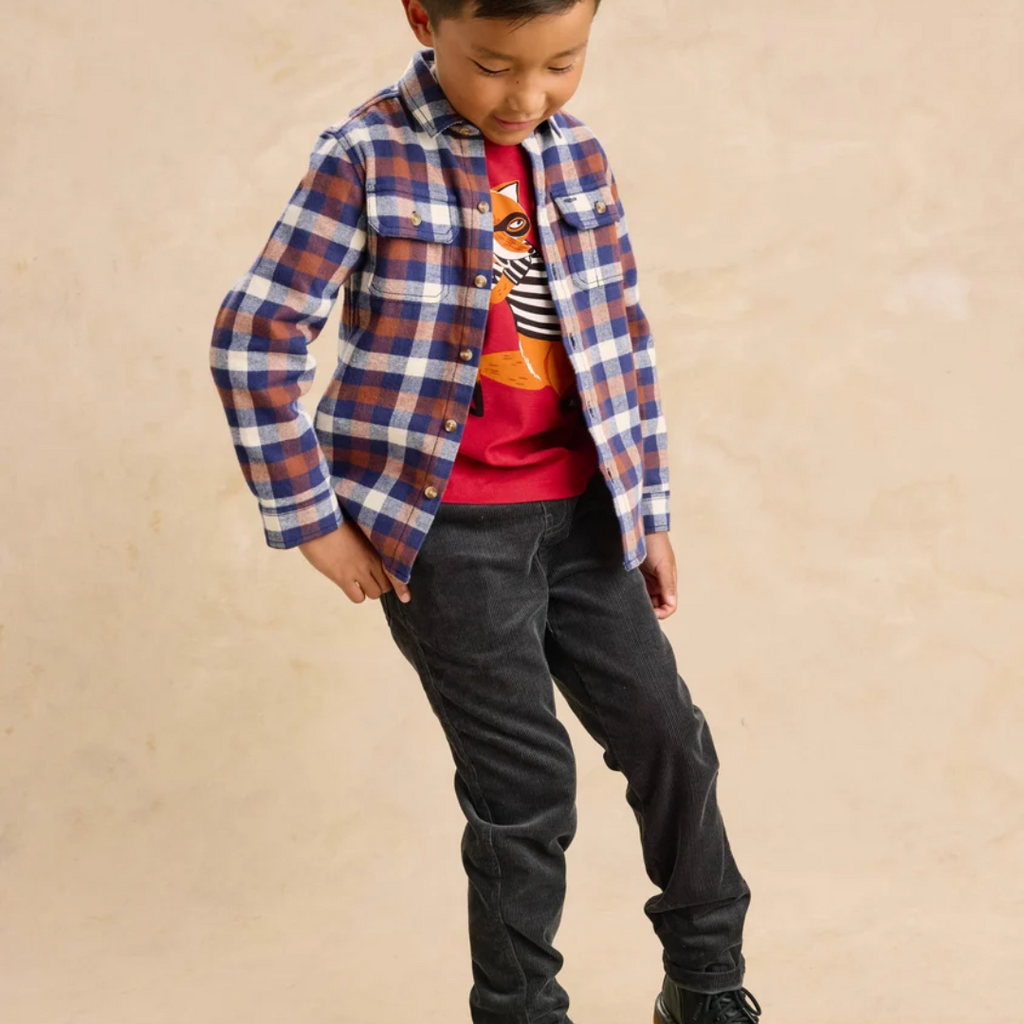 FLANNEL BUTTON UP SHIRT-Cottage Hearth Plaid