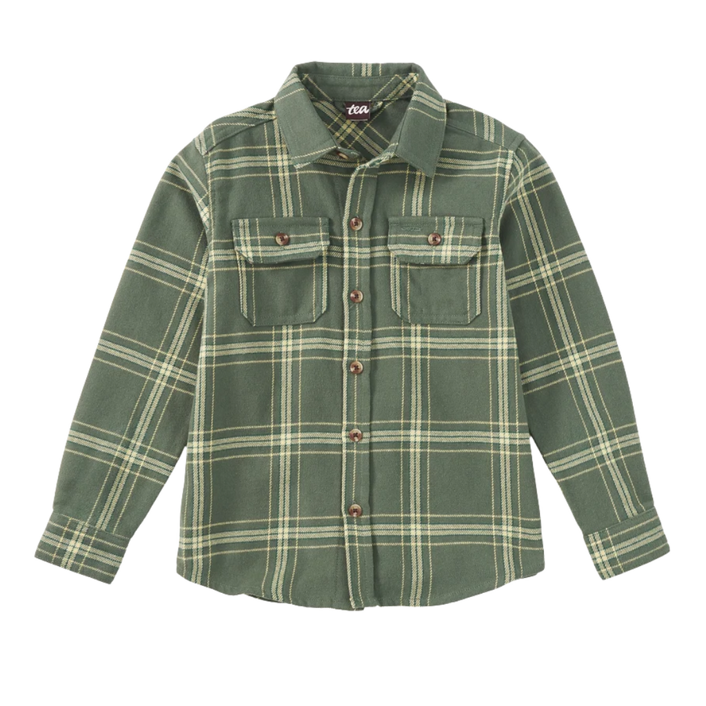 FLANNEL BUTTON UP SHIRT-Sherwood Plaid