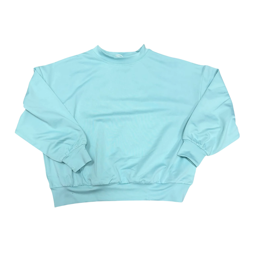 HONESTY Puff Sleeve Top-Eggshell Mint Blue
