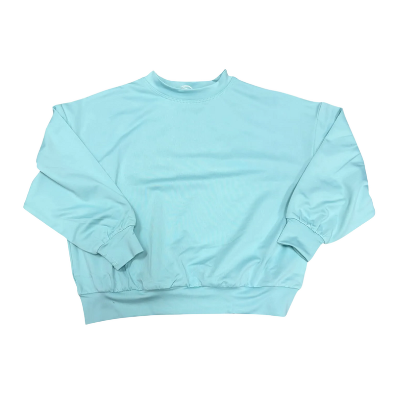 HONESTY Puff Sleeve Top-Eggshell Mint Blue