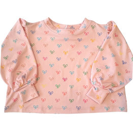 HONESTY Puff Sleeve Top-Multi Bows