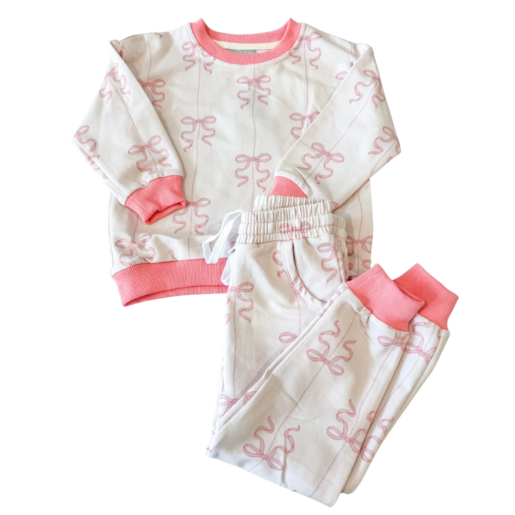 Bow Jogger Set-Pink