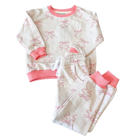 Bow Jogger Set-Pink