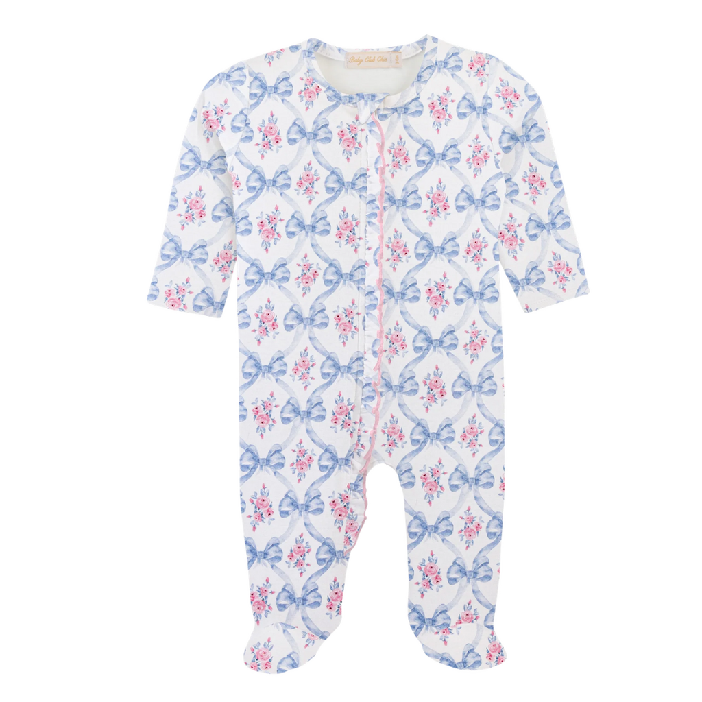 BABY CLUB CHIC Bows & Blooms Footie w/Ruffles