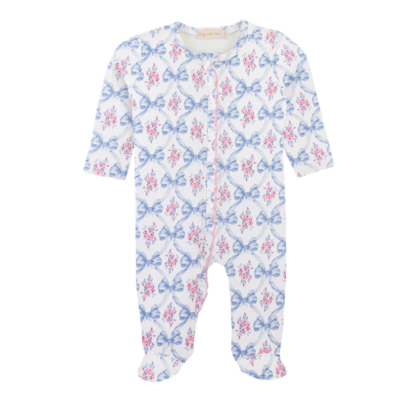 BABY CLUB CHIC Bows & Blooms Footie w/Ruffles