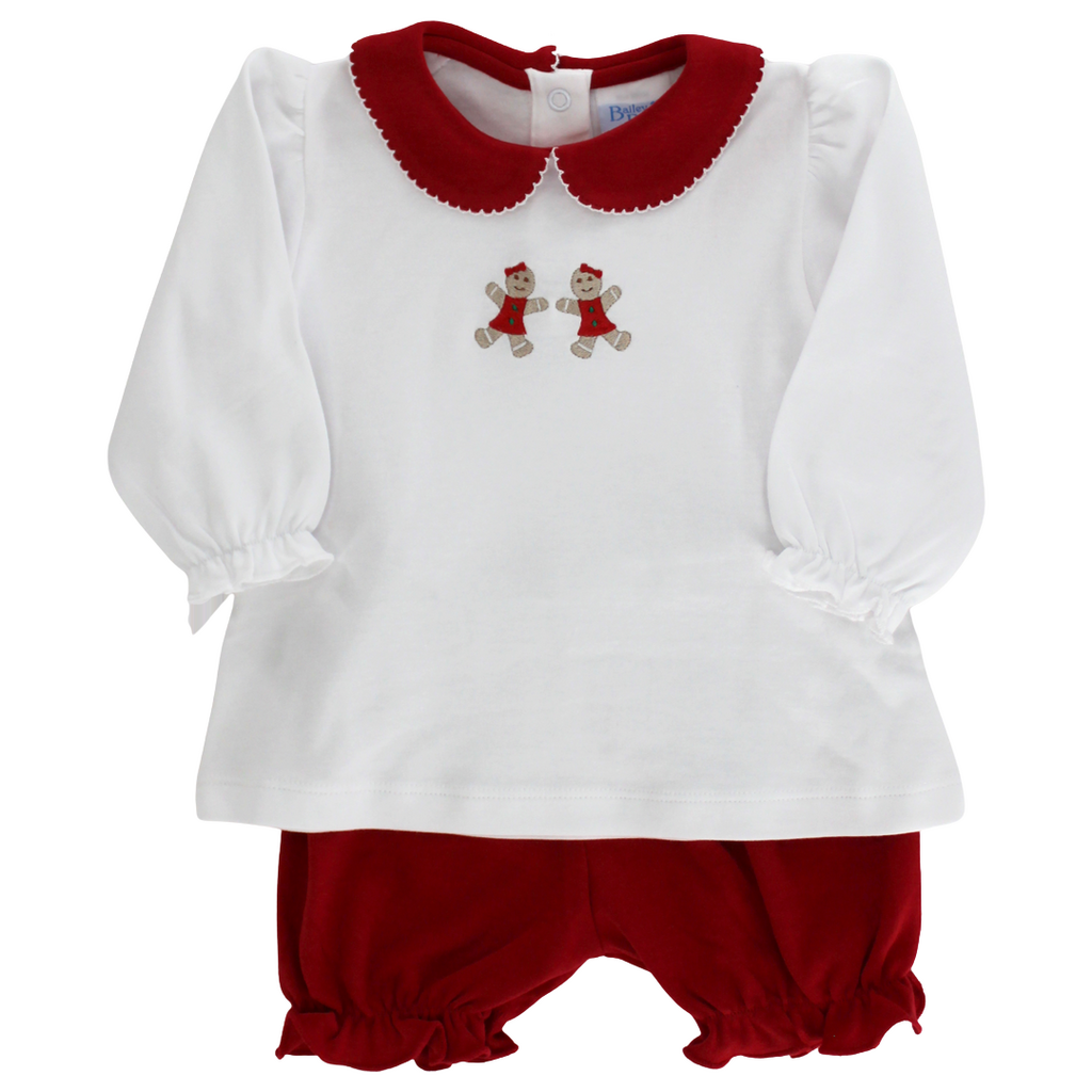 BAILEY BOYS GIRL'S  DANCING GINGERBREADS-BLOOMER SET