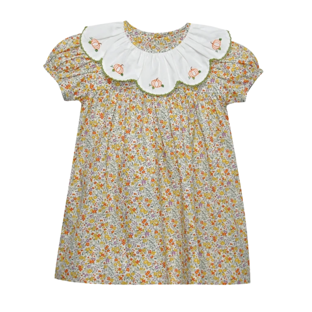 REMEMBER NGUYEN Yellow Flowers Presley Dress-Pumpkins