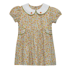 REMEMBER NGUYEN Yellow Flowers Kate Dress-Pumpkins