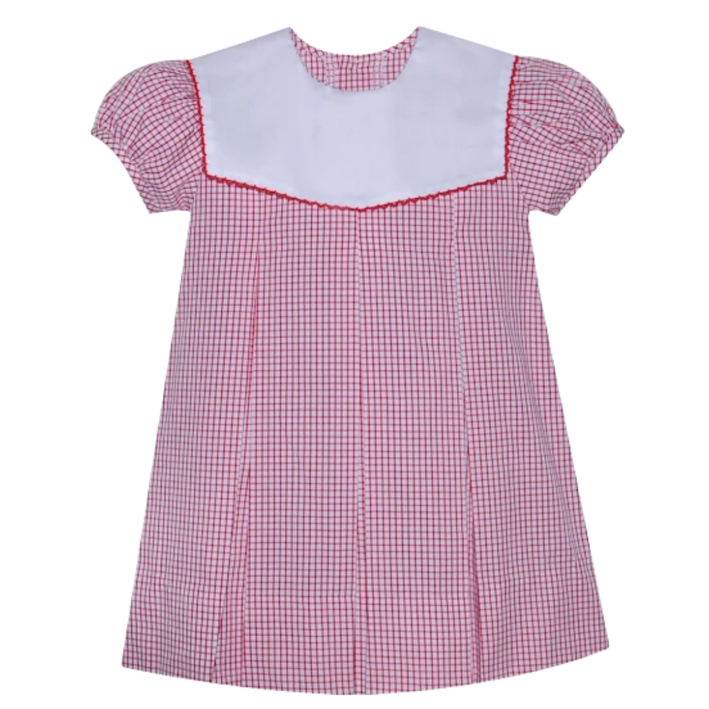 REMEMBER NGUYEN Red Reese Dress-Picot Collar