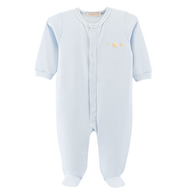 BABY CLUB CHIC Three Little Ducks Emb Footie w/Piping Trim-Lt Blue