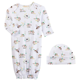 BABY CLUB CHIC Duck Pond Gown & Hat Set