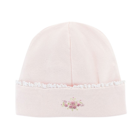 BABY CLUB CHIC Blossom Moon Emb Round Hat w/Crochet Trim-Pink