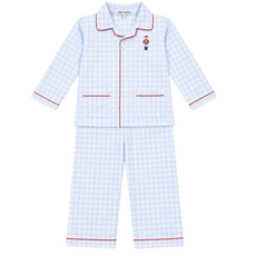 Nutcracker Emb Blue Plaid PJ