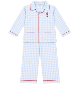 Nutcracker Emb Blue Plaid PJ