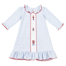 Nutcracker Emb Blue Plaid Gown