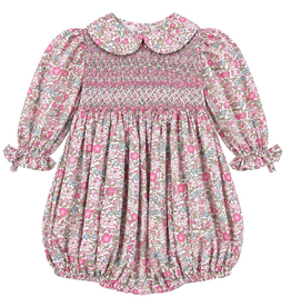 LULU BEBE Vintage Pink Floral Smocked Waist Bubble