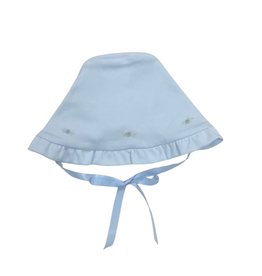 BABY CLUB CHIC Sweet Roses Emb Ruffled Bonnet Lt Blue