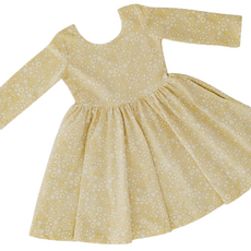 GOOD APPLES KIDS 3/4 Sleeve Twirl Dress in Buttercup