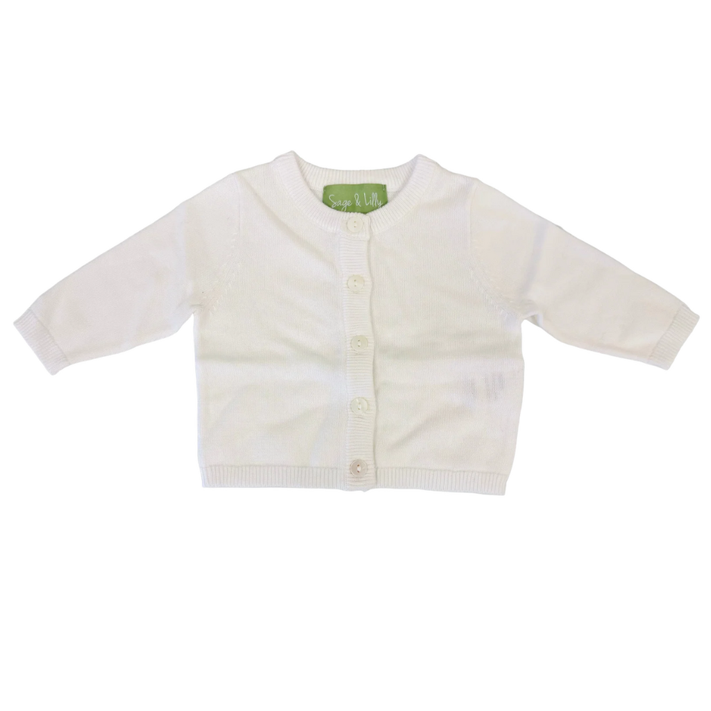KNIT CARDIGAN White