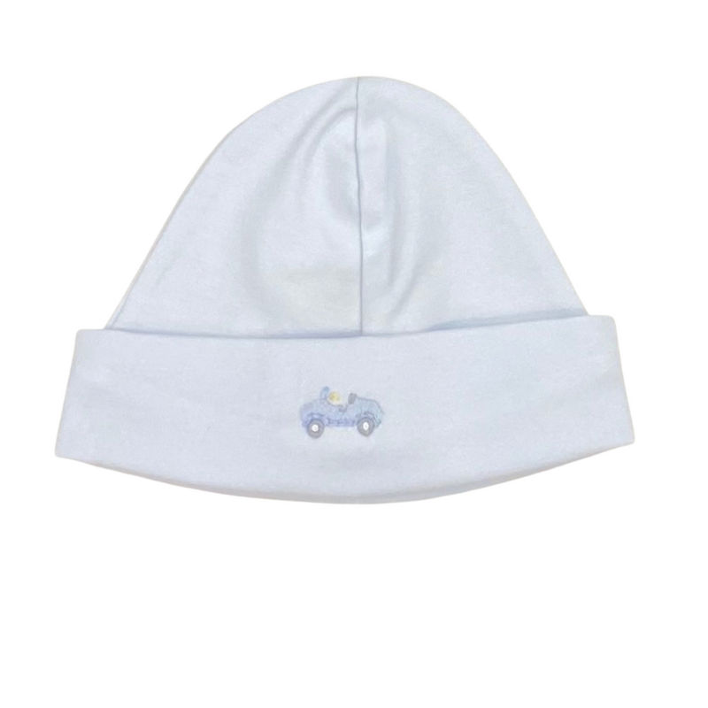 BABY CLUB CHIC Cars Emb Beanie Hat-Lt Blue