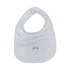 BABY CLUB CHIC Cars Emb Pima Bib-Lt Blue