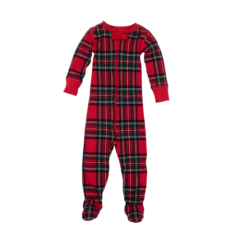 THE BEAUFORT BONNET COMPANY KNOX'S NIGHT NIGHT FOOTED Society Prep Plaid/Richmond Red