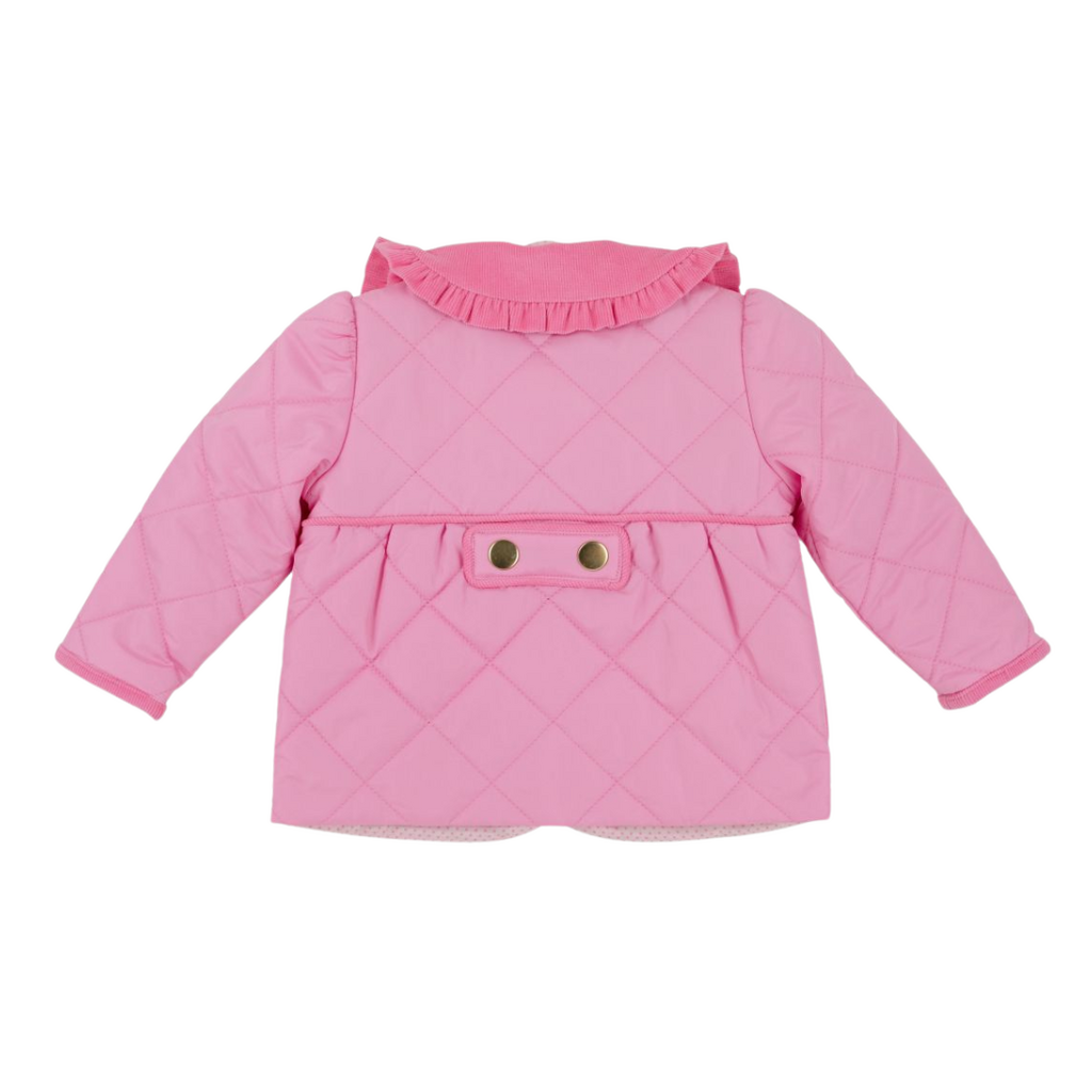 THE BEAUFORT BONNET COMPANY MAUDE'S CARLYIE QUILTED COAT Hamptons Hot Pink Microdot
