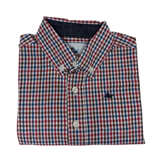 SOUTHBOUND LS Dress Shirt-Red/Navy/Brown