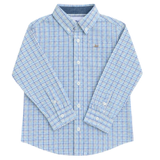 SOUTHBOUND LS Dress Shirt-Lt Blue/Green/Tan
