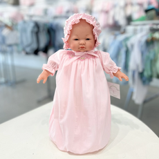Rosalina Baby Collection Emma Doll w/Pink Bishop Dress And Bonnet