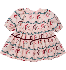 PINK CHICKEN Girls Maribelle Dress - Santa Garland