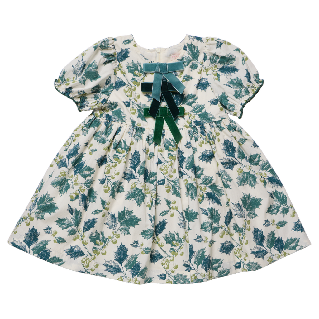 PINK CHICKEN Girls Hermione Dress - Green Holly